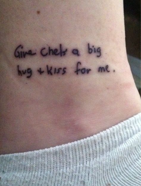 A tattoo in her father's handwriting from a note he wrote to her mom. Thigh Tattoos Women, First Tattoo, Thigh Tattoo, Unique Tattoos, A Tattoo, Tattoos And Piercings, Handwriting, Cool Tattoos, Tattoo Quotes