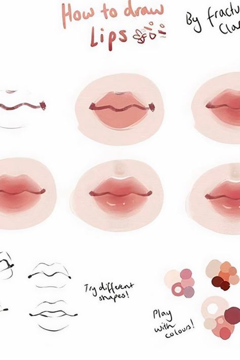 Draw Anime Lips, Lip Tutorial Drawing, How To Draw Lips, Lips Tutorial, Lips Sketch, Draw Lips, Anime Lips, How To Draw Anime, Lip Drawing