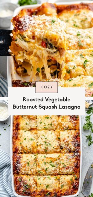 Roasted Veg Lasagna Recipe, Squash Lasagna Recipe, Butternut Squash Lasagna Recipe, Lasagna Vegetarian, Butternut Squash Sauce, Butternut Squash Lasagna, Squash Lasagna, Cut Butternut Squash, Pasta Meals