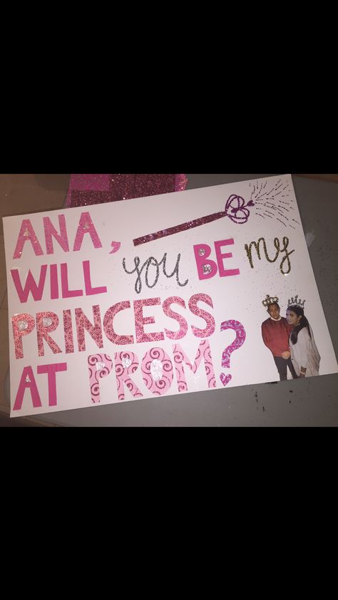 Princess promposal Hoco Princess Posters, Disney Princess Promposal, Princess Promposal, Sadie’s Asking Posters, Posters To Ask Someone To A Dance, Cute Posters To Ask Someone To A Dance, Princess Sign, Cute Hoco Proposals, Prom 2016