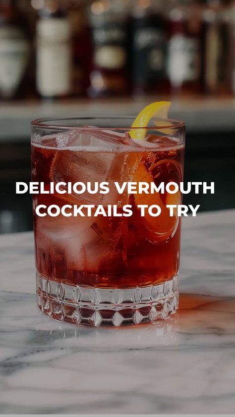 Looking to elevate your cocktail game? Explore the world of vermouth cocktails! From classic recipes like Negronis and Manhattans to creative concoctions, vermouth adds depth and complexity to any drink. Discover new flavors, impress your guests, and become a home mixologist in no time with these delightful vermouth cocktail ideas. Whether you prefer sweet or dry vermouth, there's a recipe out there waiting for you to shake things up. Cocktails With Vermouth, Dry Vermouth Cocktails, Vermouth Drinks, Sweet Vermouth Cocktails, Vermouth Cocktails, Cider Cocktail Recipes, Vermouth Cocktail, Party Food Bar, Fluff Desserts