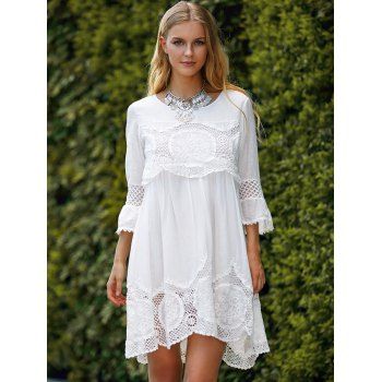 Dresses For Women | Cheap Cute Womens Dresses Casual Style Online Sale | DressLily.com White Bridal Shower Dress, Knee Length Lace Dress, Bohemian Bridal Shower, White Bridal Shower, Shower Outfits, Bridal Shower Outfit, Senior Prom Dresses, Bridal Shower Dress, Cocktail Gowns