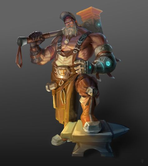 ArtStation - blacksmith, Minglun Yang Fantasy Blacksmith, D D Classes, Fantasy Collection, Teds Woodworking, Character Design Male, Fantasy Rpg, Woodworking Designs, Male Art, Dnd Characters