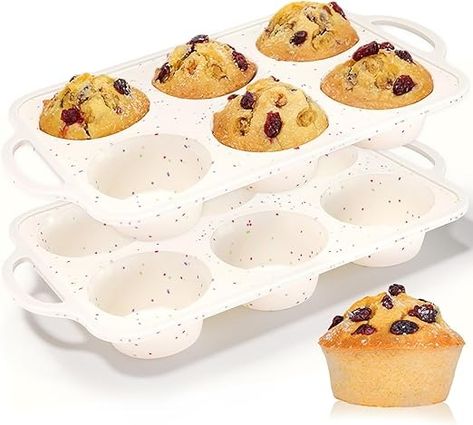 Amazon.com: CAKETIME Large Muffin Pan, Metal Reinforced Frame 3.5 Inch Jumbo Silicone Muffin Pan Nonstick 6 Cups for Baking Jumbo Muffin, Frittatas, Jumbo Cupcakes 2 Pack Confetti: Home & Kitchen Baked Egg Muffins, Silicone Muffin Pan, Jumbo Muffins, Large Cupcake, Mini Pumpkin Pies, Cupcake Pans, Homemade Muffins, Muffin Pans, Muffin Cake