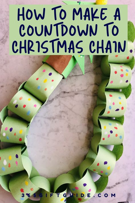 Paper Chains Christmas Countdown, Fun Christmas Countdown For Kids, Chain Link Countdown, Easy Christmas Countdown Craft, Paper Links Chain Christmas, Toddler Countdown To Christmas, Preschool Countdown To Christmas, Christmas Countdown Garland, Advent Chain For Kids