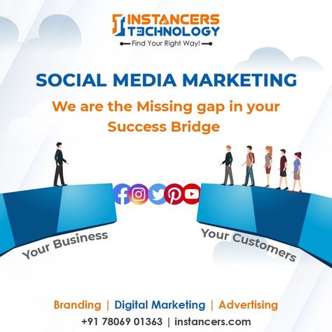 Social media marketing helps in every step to grab your customers with every helpful tool. Contact: +91 7806901363 Web: www.instancers.com #marketing #pondy #seo #website #webdevelopment #socialmediamarketing #digital #socialmedia #InstancersTechnology Posters Layout, Graphic Design Posters Layout, Social Media Advertising Design, Marketing Poster, Digital Marketing Design, Infographic Marketing, Marketing Tactics, Poster Background, Poster Layout