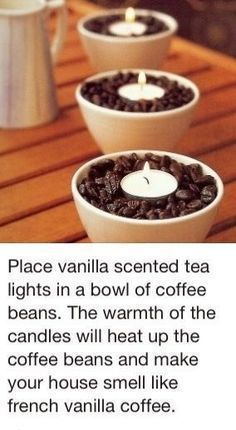 Creative Backyard, Diy Home Decor For Apartments, French Vanilla Coffee, Potpourri Recipes, Diy Scent, House Smell Good, Vanilla Candle, Vanilla Coffee, Household Cleaning Tips