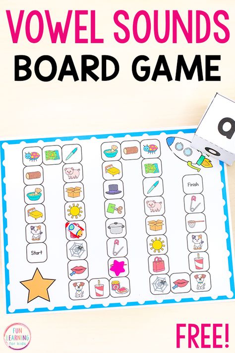 Grab this CVC Middle Vowel Sounds Board Game for free and have some fun while practicing short vowel sounds with your students all year long. This fun phonics activity is great for literacy centers or small group time. Short Vowel Small Group, Middle Sound Activities Kindergarten, Short Vowel Practice, Cvc Board Games Free, Alphabet Board Game Free Printables, Middle Vowel Sound Activities, Free Short Vowel Activities, Teaching Short Vowels, How To Teach Short Vowel Sounds