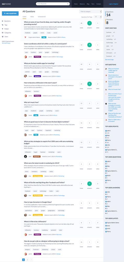 QAEngine – WordPress #Question & #Answer Theme Wordpress Ecommerce Theme, Web Dashboard, Forums Design, Ui Design Website, Ecommerce Themes, Blog Themes Wordpress, Webpage Design, Wordpress Website Design, Web Inspiration