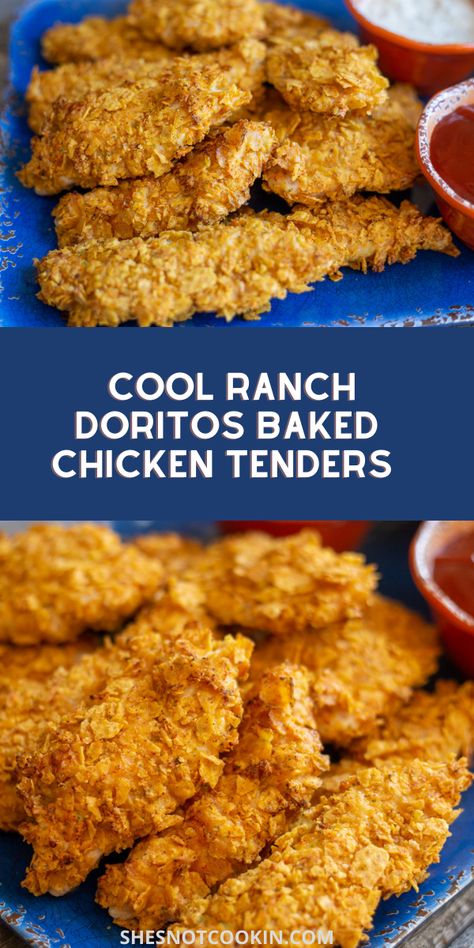 Dorito Chicken Tenders, Cool Ranch Doritos, Doritos Chicken, Dorito Chicken, Baked Chicken Tenders, Chicken Tender, Chicken Tender Recipes, Fried Chicken Recipes, Interesting Food