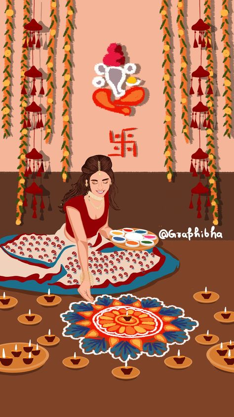 Diwali celebration girl illustartion Dipawali Drawings, Diwali Illustration Art Aesthetic, Diwali Digital Art, Diwali Painting Ideas Aesthetic Indian, Diwali Theme Drawing, Painting On Diwali, Lady Rangoli Designs Diwali, Diwali Drawing Sketch, Diwali Chart For School Board