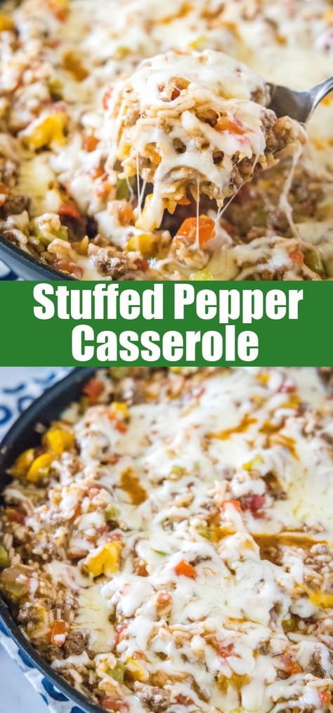 Stuffed Pepper Casserole - all the flavors of classic stuffed peppers in a quick and easy stove top meal you can make any night of the week! Stuffed Pepper Hot Dish, Almost Stuffed Peppers, Ww Stuffed Pepper Casserole, Taco Stuffed Pepper Casserole, Easy Stuffed Bell Pepper Casserole, Stuffed Bell Peppers Stove Top, Crock Pot Stuffed Pepper Casserole, Stuffed Pepper Casserole Instapot, Stuffed Pepper Casserole Freezer Meal