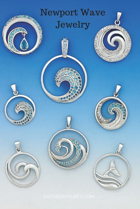 Newport Wave Jewelry is available now at Jason & Co. located on Thames Street in Newport, RI.   #Wave #Waves #Newport #Beach #Ocean #RhodeIsland #RI #NewEngland #Nautical #Jewelry Ocean Theme Jewelry Unique, Ocean Wave Jewelry, Waves Jewelry, Filigrana Jewelry, Ocean-inspired Jewelry With Round Pendant For Gift, Silver Ocean-inspired Pendant Jewelry, Ocean-inspired Sterling Silver Pendant Jewelry, Wave Jewelry, Ocean Inspired Jewelry