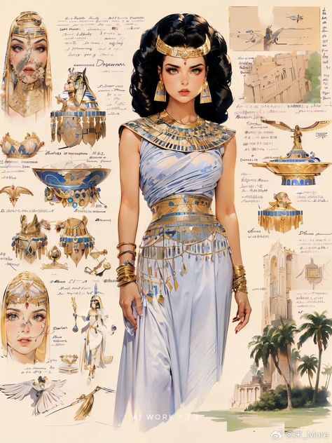 Egyptian Princess Dress, Egyptian Dress Goddesses, Traditional Egyptian Dress, Egyptian Attire, Cleopatra Fashion, Egyptian Style Dress, Egyptian Queen Costume, Egyptian Outfit, Egypt Dress