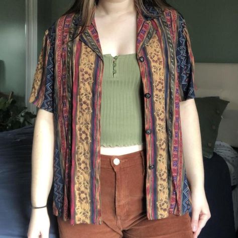 Vintage button up that’s giving 70’s bowling shirt 🎳... - Depop Vintage Bowling, Bowling Shirt, Bowling Shirts, Vintage Button, Bowling, Fashion Inspo Outfits, Button Up, Fashion Inspo