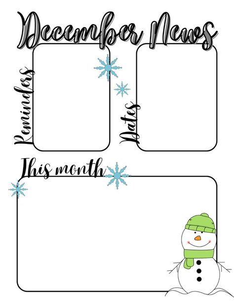 December Newsletter, Classroom Learning Centers, Teacher Newsletter Template, Monthly Newsletter Template, Preschool Newsletter Templates, Preschool Newsletter, Newsletter Template Free, Lds Relief Society, Toddler Teacher