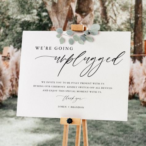 Unplugged Sign, Large Welcome Sign, Wedding Ceremony Sign, Unplugged Ceremony Sign, Wedding Wishlist, Unplugged Wedding Sign, Wedding Ambiance, Unplugged Ceremony, Ceremony Sign