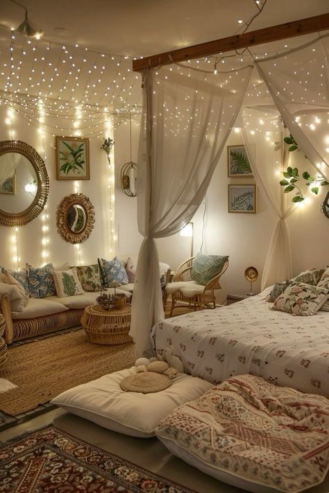 Bed Aesthetic, Dream Bedroom Inspiration, Style Bedroom, Cozy Room Decor, Dreamy Bedrooms, Bedroom Refresh, White Curtains, Dream Room Inspiration, Room Makeover Bedroom