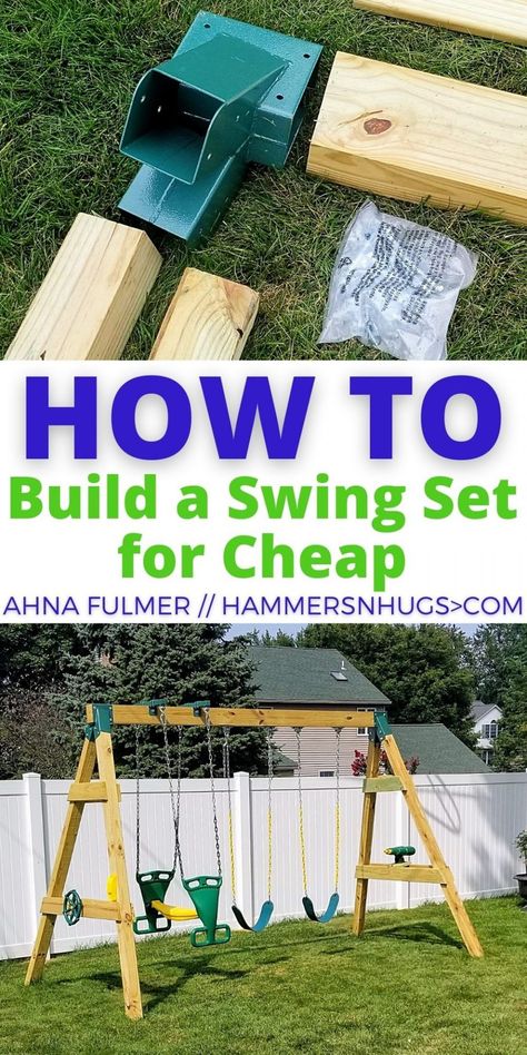 Homemade Swing Set, Swing Set Plans, Swing Set Diy, Backyard Kids, Diy Swing, Kids Backyard Playground, Play Area Backyard, Backyard Kids Play Area, Backyard Swings