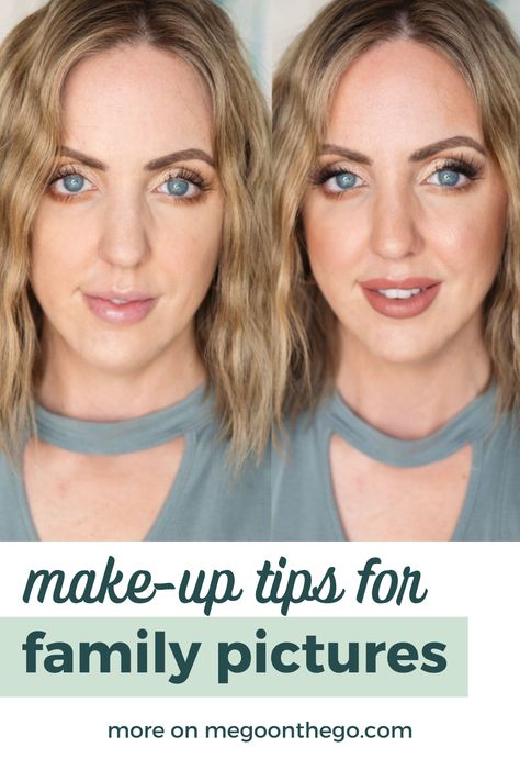 How To Do Natural Makeup For Photoshoot, Makeup For Photography Tips, Fall Makeup Looks For Family Pictures, Beach Picture Makeup, How To Do Hair For Family Photos, Makeup Looks For Family Pictures, Fall Photo Makeup, How To Do Makeup For Photos, Makeup Looks Family Pictures