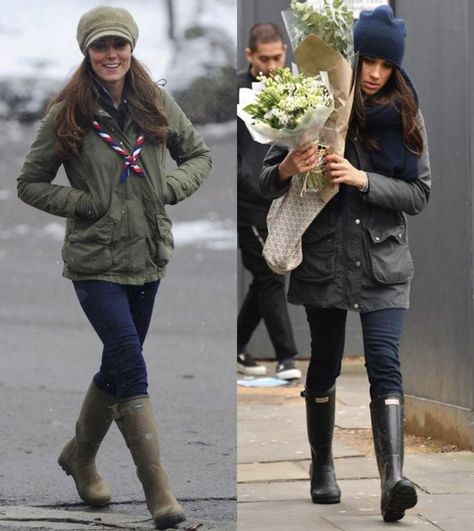 6 Things Kate Middleton and Meghan Markle's Style Choices Reveal About their Relationship - Dress Like A Duchess Winter Duck Boots, Kate Middleton Dress, The Tig, Kate And Meghan, Meghan Markle Style, Winter Capsule Wardrobe, Unpopular Opinion, Mama Style, Royal Engagement