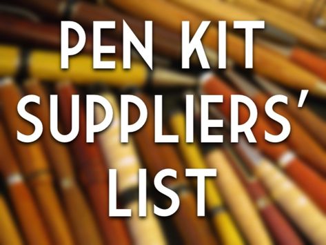 A question I’m often asked is where do I buy my pen kits. And I’m always on the lookout for suppliers I don’t know about. In response to both those needs, I decided to build a list of pen kit suppliers. Wow – this has been a wonderful education and exercise for me. I didn’t... Pen Turning Projects, Pen Turners, Letters Ideas, Wood Turning Pens, Hand Turned Pens, Hacks Ikea, Woodworking Kits, Wood Turning Lathe, Lathe Projects