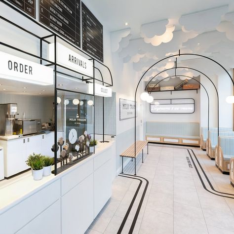 Seven ice cream shops sprinkled with delicious decor details London Cafe, Bar Design Awards, Interior Vintage, Store Interiors, Ice Cream Parlor, Mind The Gap, Bar Design Restaurant, Coffee Shop Decor, Cafe Interior Design