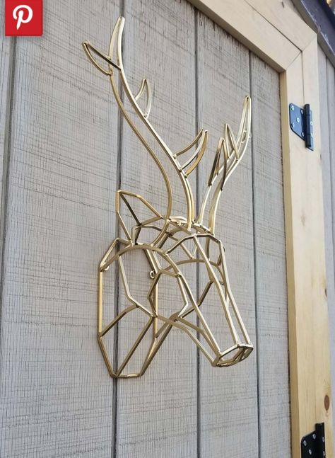 Galvanized Metal Wall, Art Fer, Deer Head Wall Decor, Head Wall Decor, Metal Wall Planters, Metal Windmill, Hanging Wall Planters, Extra Bedroom, Geometric Wall Decor