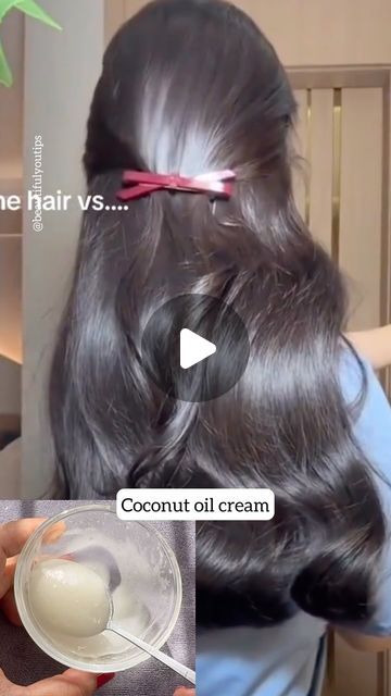 𝑩𝒆𝒂𝒖𝒕𝒊𝒇𝒖𝒍 𝒀𝒐𝒖 𝑭𝒐𝒓𝒆𝒗𝒆𝒓 on Instagram: "DIY overnight coconut oil cream, if you want silky, shiny, healthy straight hair, naturally, then try this home remedy overnight for your hair. . . . . Follow for more. #haircare #longhair #beauty #reels" Oil For Silky Hair, Shiny Hair Natural Remedies, Coconut Cream For Hair, Straight Hair At Home Naturally, Silky Hair Remedies, Straight Hair Naturally At Home, Healthy Straight Hair, Shiny Hair Diy, Silky Shiny Hair