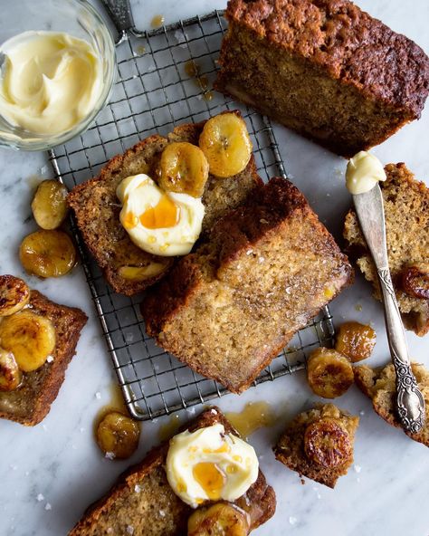 Brown Butter Caramelized Banana Bread - The Original Dish The Original Dish, Caramelized Banana, Caramelized Bananas, Banana Bread Recipe, Banana Flavored, Canola Oil, Banana Bread Recipes, Brown Butter, Bread Recipe