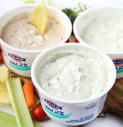 Easy Greek Yogurt Dips - 3 Ways! #greekyogurt #familyfreshmeals #dips #weightwatchers #ww #healthydip #yogurt #ranch #dill #frenchonion #healthy #proteindip #protein Yogurt Dips, Power School, Keto Diet Vegetables, Study Snacks, Greek Yogurt Dips, Power Snacks, Keto Diet Results, Healthy Protein Snacks, Fresh Meals