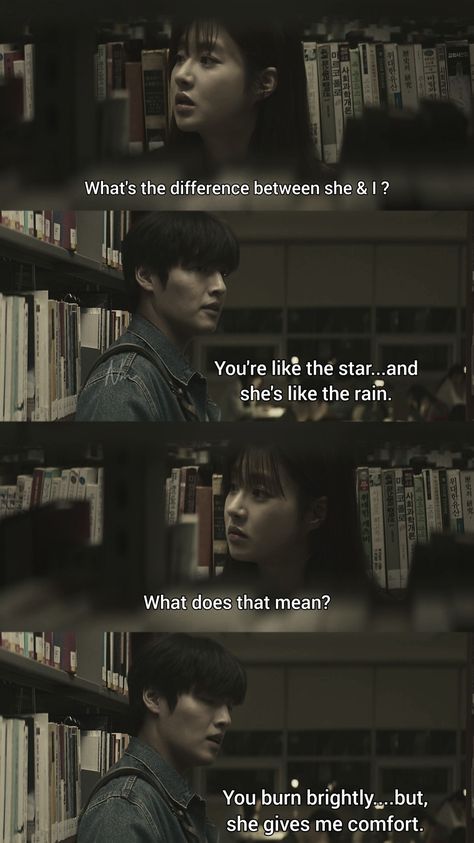 Waiting For Rain Korean Movie, Korean Movie Quotes, Movie Quotes Deep, Cdrama Aesthetic, Rain Lover, Waiting For Rain, Quotes Drama Korea, Cinema Quotes, Movie Hacks