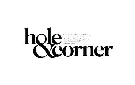 A corporate identity for Hole & Corner magazine that keeps the & sign as the center that creates a ligature between the two words of the brand. A gorgeous, minimalist design by Andreas Neophytou, the creative director of Spring Studio. Ampersand Logo, Design Logo Ideas, Typography Logo Design, Logos Typography, Best Logos, Alphabet Logo, Create Logo, Finance Logo, Type Inspiration