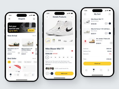 Ecommerce Mobile Design, Mobile Ecommerce Design, Cart Ui Design Mobile, Ecommerce App Design Mobile Ui, Card Ui Design Mobile, E Commerce App Mobile Ui, E Commerce Mobile App, E Commerce Web Design, Ecommerce Ui Design