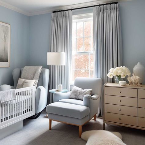 10+ Dreamy Blue Nursery Designs for a Perfect Baby Haven • 333+ Images • [ArtFacade] Blue Boy Nursery Ideas, Blue Wallpaper Nursery, Blue Baby Room, Blue Gray Nursery, Baby Blue Nursery, Colour Interior, Blue Nursery Boy, Room Boy, Nursery Designs