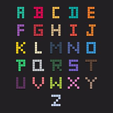 Pixel Alphabet, Pixel Font, Pola Kristik, Pixel Pattern, English Alphabet, Bead Loom Bracelets, Pixel Art Pattern, Alphabet Design, Perler Bead Art