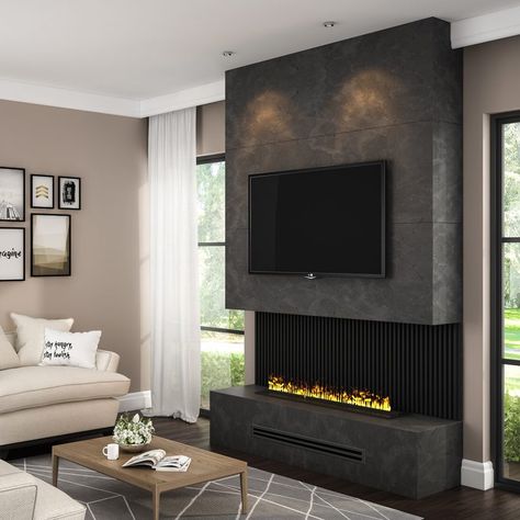 How to make an electric fireplace look real Built In Electric Fireplace, Modern Flames, Water Vapor, Electric Fireplace Insert, Home Fireplace, Fireplace Inserts, Fireplace Wall, Fireplace Design, Electric Fireplace