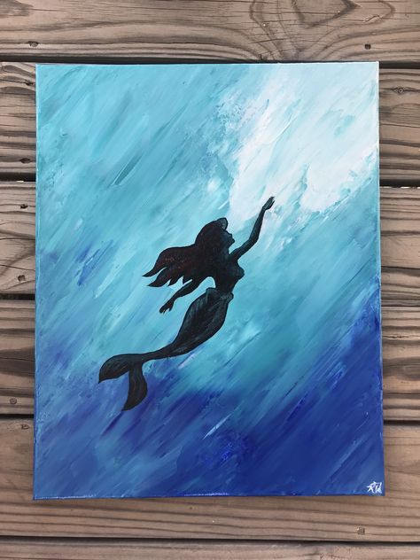 Ariel Canvas Painting, Disney Princess Acrylic Painting, Mini Disney Painting, Disney Princess Painting Ideas, Painting Disney Ideas, Princess Painting Ideas, Disney Princess Canvas Painting, Disney Acrylic Painting Easy, Disney Silhouette Painting