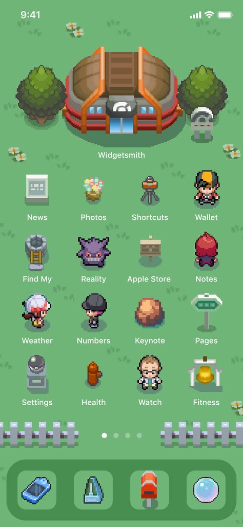 Pokemon Theme Wallpaper, Pixel Iphone Layout, Pokemon Homescreen Layout, Pokemon Ios 16 Wallpaper, Pokémon Ios 16, Pokemon App Icon Aesthetic, Pokemon Iphone Layout, Pokemon Iphone Theme, Anime Ios 16 Layout