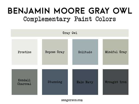 Benjamin Moore Gray Owl Paint Color - Verdict: Not a Neutral Gray Grey Owl Benjamin Moore Color Scheme, Benjamin Moore Gray Owl Color Scheme, Grey Owl Color Scheme, Grey Owl Paint Color, Grey Owl Benjamin Moore Bedroom, Gray Owl Benjamin Moore Living Room, Grey Owl Benjamin Moore Living Room, Grey Owl Paint, Grey Owl Benjamin Moore