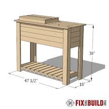 Wood Ice Chest Cooler, Cooler Stand Diy Plans, Wooden Cooler Stand Diy, Ice Chest Ideas Diy, Outdoor Cooler Diy, Diy Cooler Stand, Diy Patio Cooler, Diy Grill Cart, Raised Planter Boxes Plans