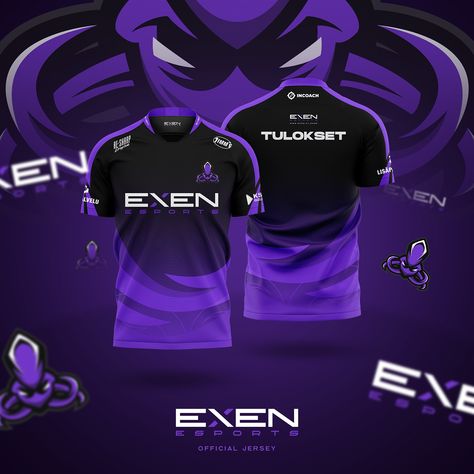 EXEN ESPORTS | Official Jersey on Behance Esports Jerseys Design, Jersey Esport Gaming, Esport Jersey Design, Jersey Esport, Esports Jersey, Kaos Oblong, Behance Design, Sport Shirt Design, Shoe Design Sketches