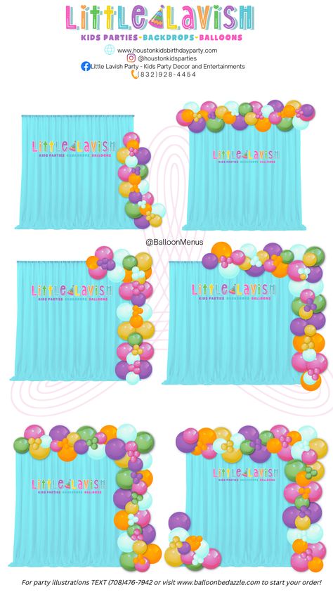 Balloon Garland With Chain Balloons, Square Balloon Arch With Backdrop, Portable Balloon Arch, L Shaped Balloon Arch, Square Frame Balloon Decor, 8ft Balloon Garland, Rectangle Backdrop With Balloons, Square Balloon Arch Frame, Square Backdrop With Balloons