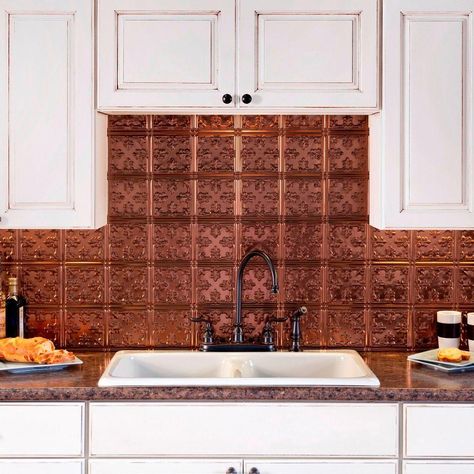 Copper backsplash kitchen