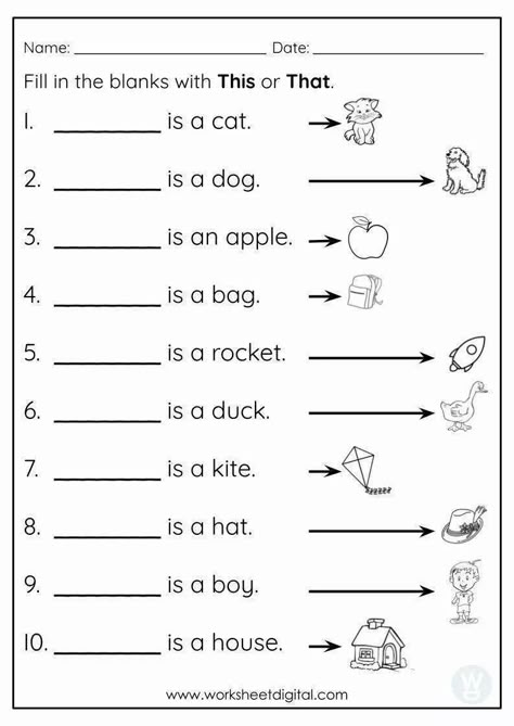 Grade 1 English Worksheets For Kids, Class 1 English Worksheets, Singular Noun, Demonstrative Pronouns, Worksheets For Class 1, English Grammar Exercises, English Grammar For Kids, Kindergarten Phonics Worksheets, English Worksheets For Kindergarten