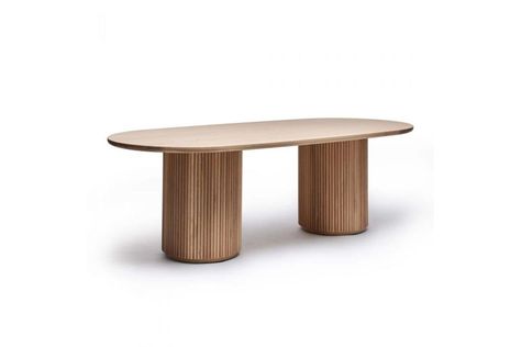 Laurel Oval Dining Table - Saddle | DesignerInc Oval Dining Table, Stone Dining Table, Exclusive Furniture, Oval Table Dining, Oval Table, Oak Dining Table, Table Seating, Wood Dining Table, Round Dining