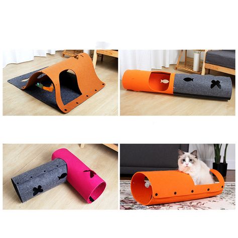 2 in 1 DIY Combined Cat Tunnel Toy Removable Felt Cat Nest House Puppy – MRSLM Cat Tunnels In House, Cat Tunnel Diy, Katt Diy, Chat Diy, Kat Diy, Play Tunnel, Diy Playhouse, Cat Tent, Diy Cat Toys