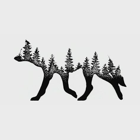 Natur Tattoo Arm, Cool Nature, Animal Tattoo Ideas, Side Tattoos, Pola Sulam, Wolf Tattoos, Wolf Tattoo, Dream Tattoos, Nature Tattoos