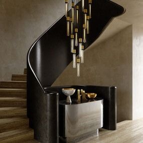 Modern Chandeliers, Contemporary Chandelier Lighting | Lightology تحت الدرج, Buster Punch, Multi Light Pendant, Metal Chandelier, Contemporary Chandelier, Spiral Staircase, Ceiling Rose, Staircase Design, Metal Lighting