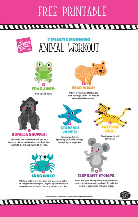 Get your little one moving with this fun animal-themed workout! 🐵🦁🦖

[Image of a toddler doing a jumping jack while wearing a lion costume]

[Image of a toddler crawling on the floor like a crab]

[Image of a toddler doing a bear crawl]

[Image of a toddler jumping up and down like a frog]

[Image of a toddler spinning around like a top]

[Image of a toddler doing a high-five]

Tag your friends who have Animal Exercises For Kids, Animal Walks For Kids, Toddler Exercise Activities, Animal Games For Toddlers, Animal Games For Kids, Animal Workout, Animal Walks, Toddler Exercise, Physical Activities For Toddlers